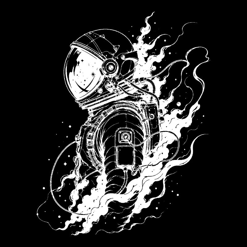 Astronaut between stardust and eternity