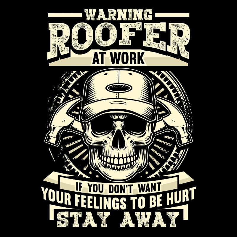 Dachdecker Skull: Stay Away Handwerker Geschenk