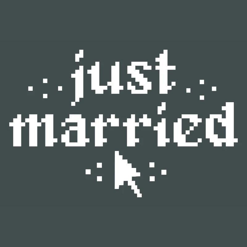 Just Married Pixel Mouse Pointer Wedding Gift