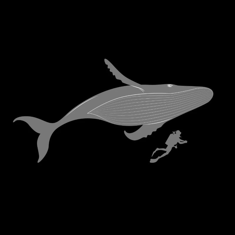 Diver with humpback whale