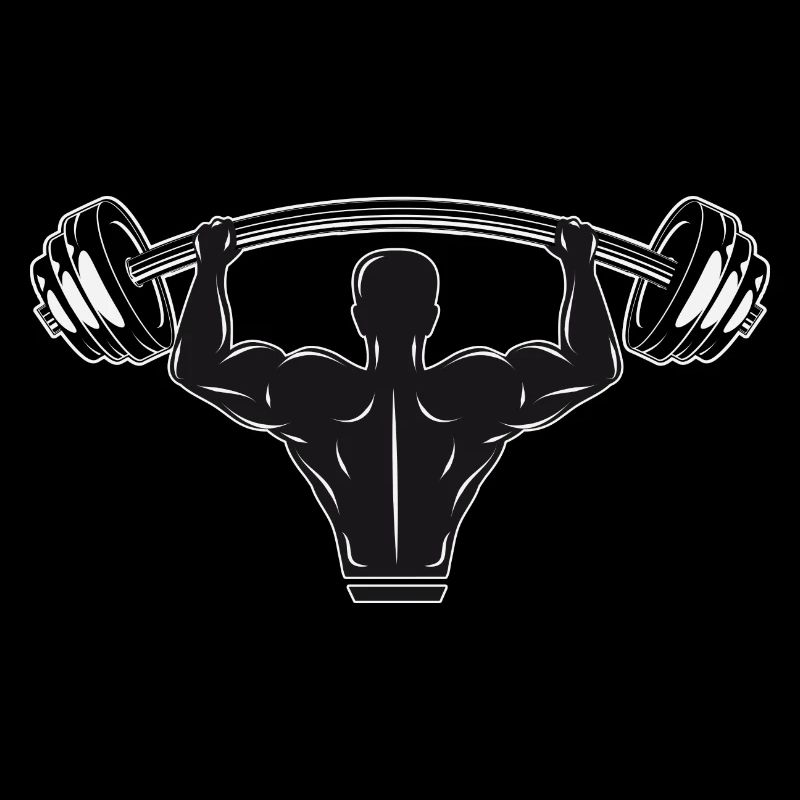 Haltère à la main - bodybuilder avec poids