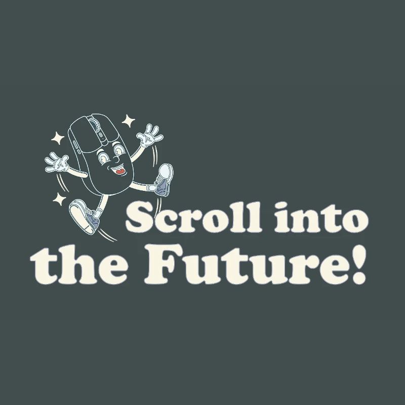 Scroll Into the Future – Retro Nerd Mouse Spruch