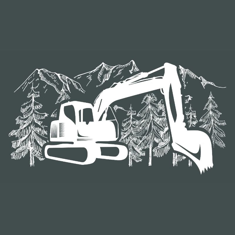 Excavator Silhouette Construction Equipment Operator Work
