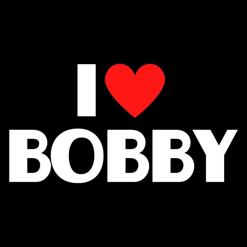 I Love Bobby Red Heart Retro Statement