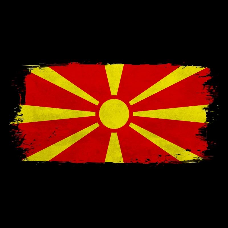Macedonian sun on red