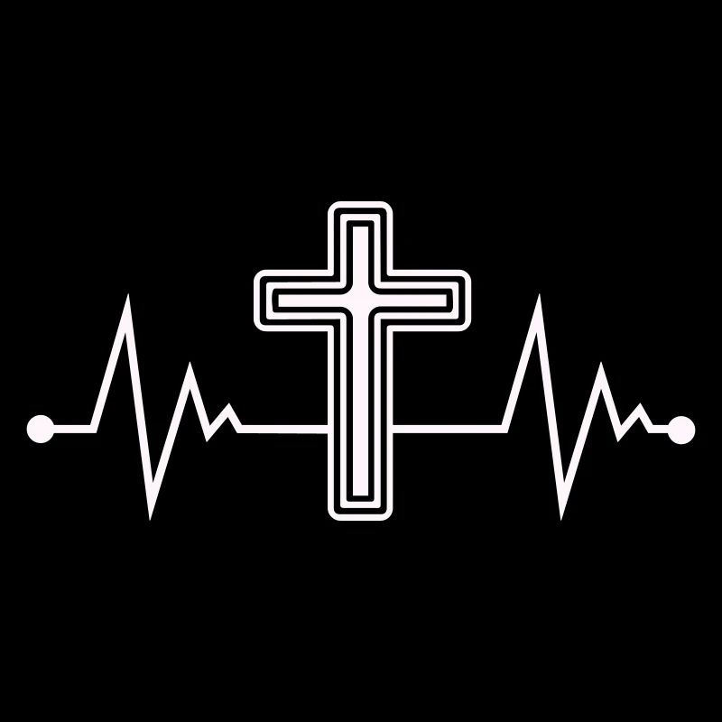 Cross heartbeat icon