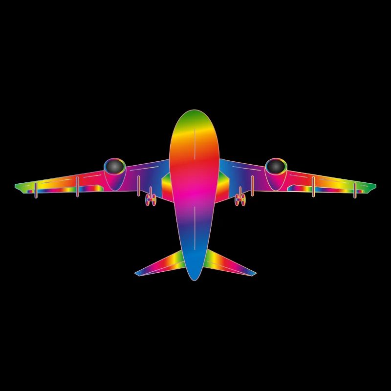 Flugzeug in Regenbogenfarben
