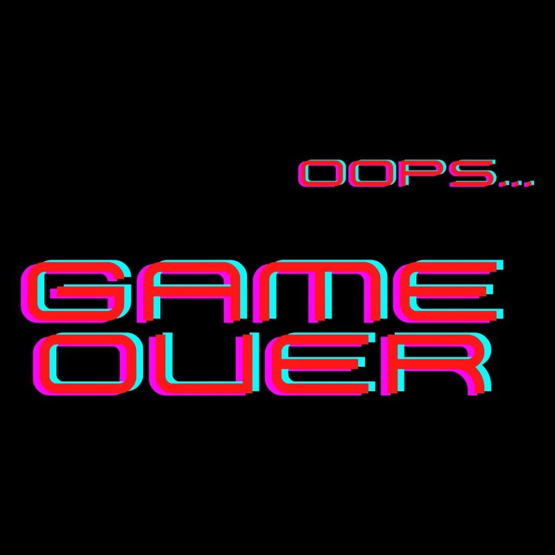 Glitch Neon Game Over Retro Arcade