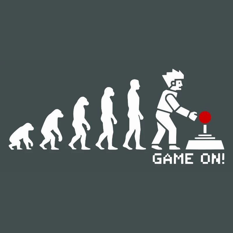 Game On Evolution: Gaming Button Gamer Nerd