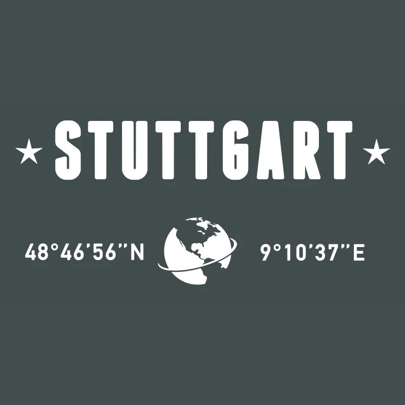 Stuttgart Germany Coordinates Gps Globe White