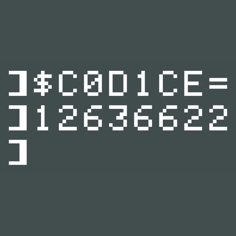 C0D1CE Codice 8-Bit Esadecimal Code Nerd Pix