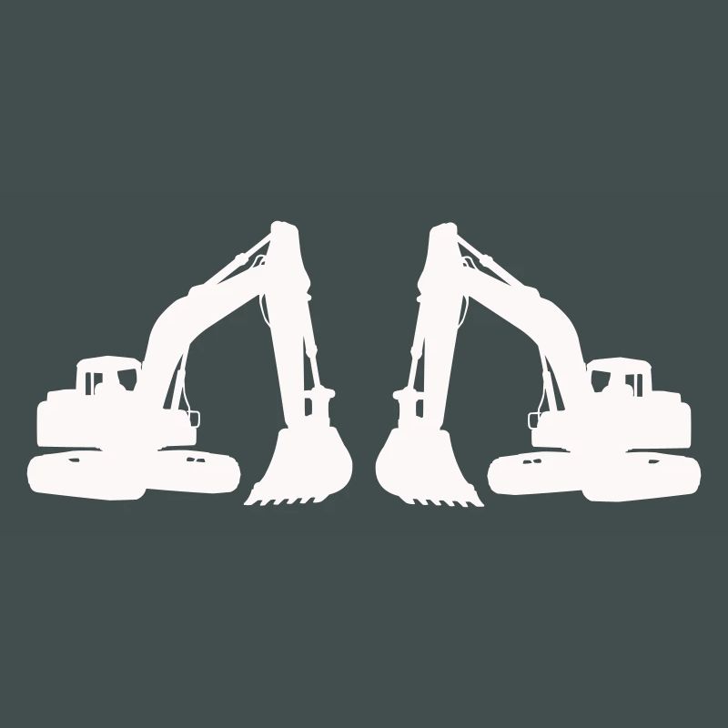 Doppel Bagger Silhouette