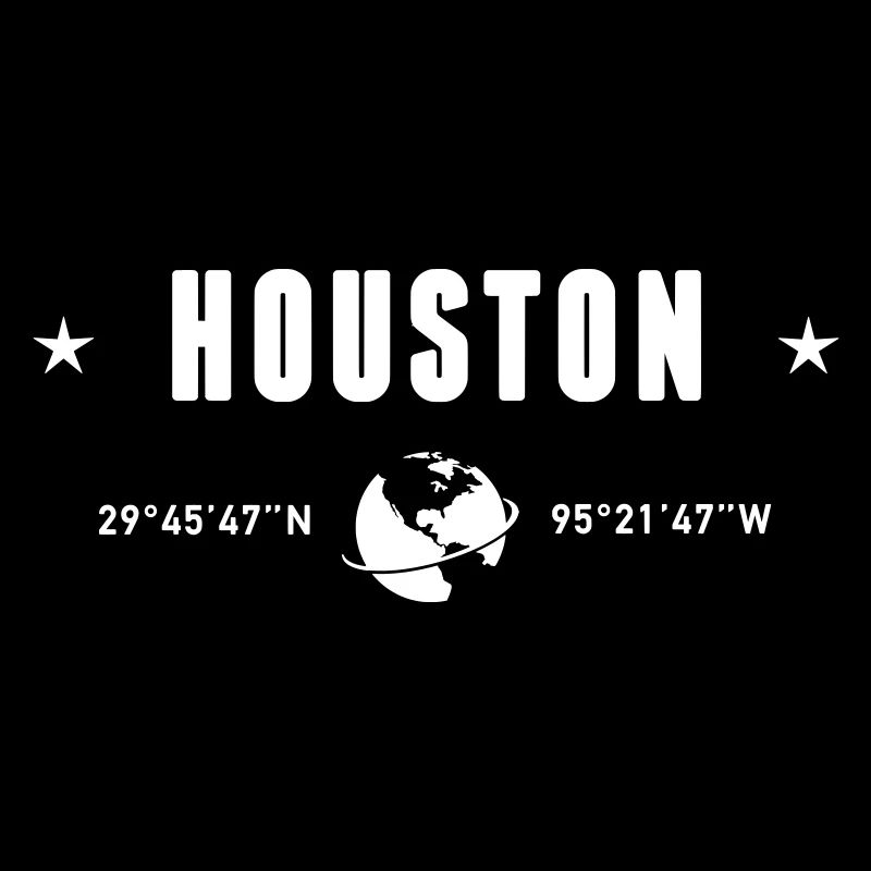 Houston Texas Coordinates Planet Earth White