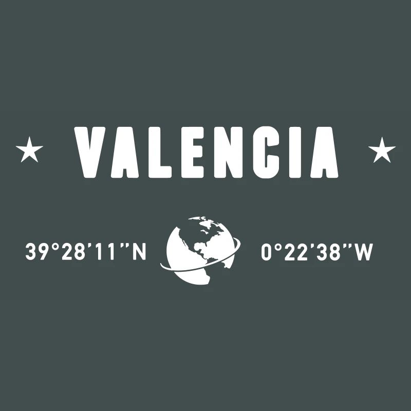 Valencia Spain Gps Coordinates Globe White