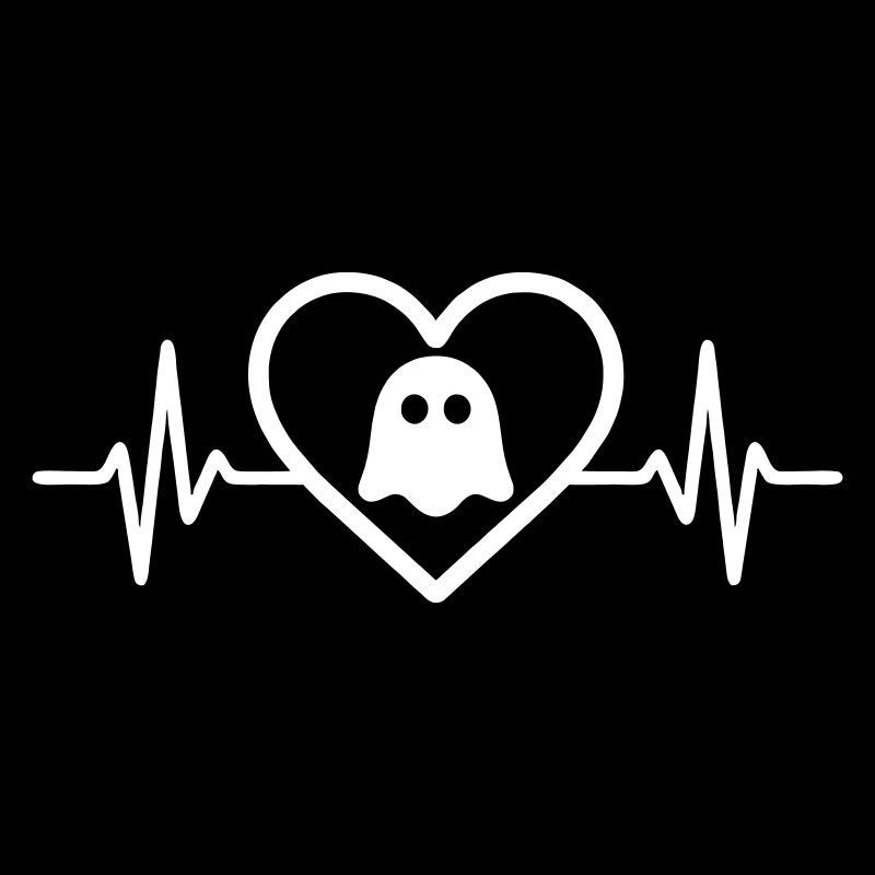 Halloween Ghost Heartbeat Design