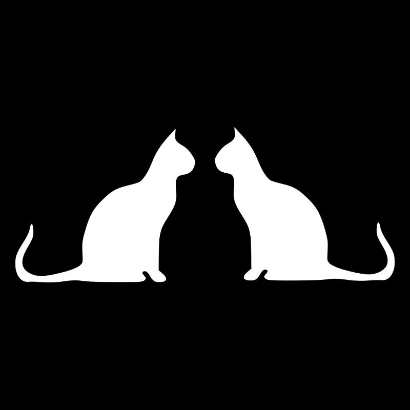 Cadeau Silhouettes de Chat 2 Chat Blanc