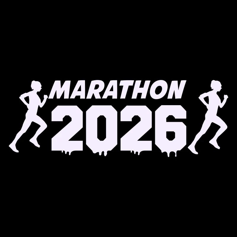 Marathon 2026 Läufer–Silhouetten Design