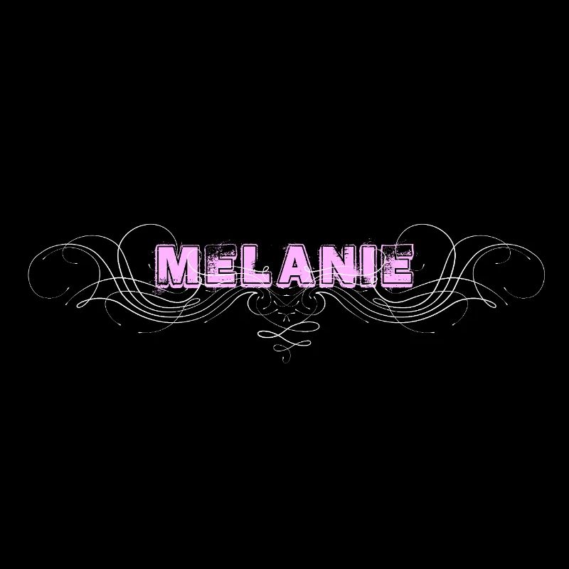 Lettrage MELANIE avec lignes décoratives