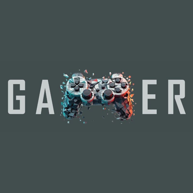 Gamer Typografie Controller Gaming Nerd Geschenk