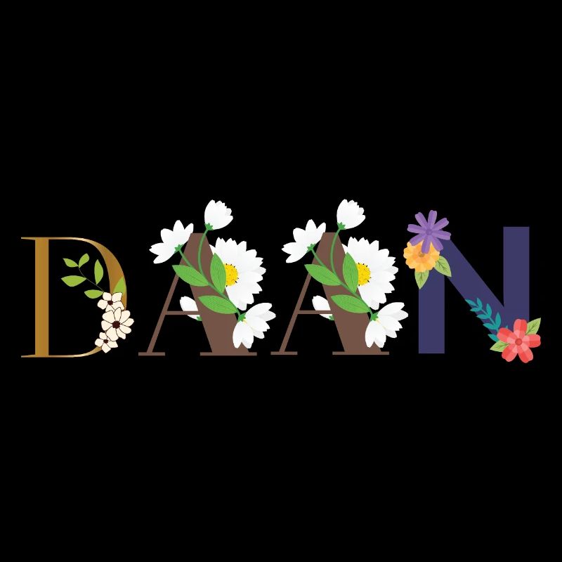 Nom DAAN décoré de fleurs