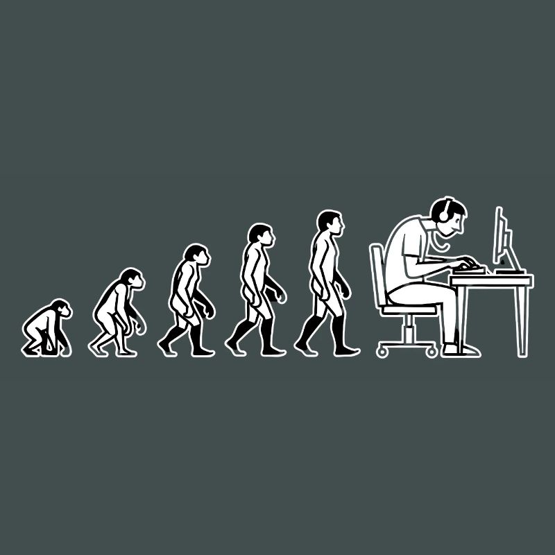 Evolution endet am Computer – Humor Design