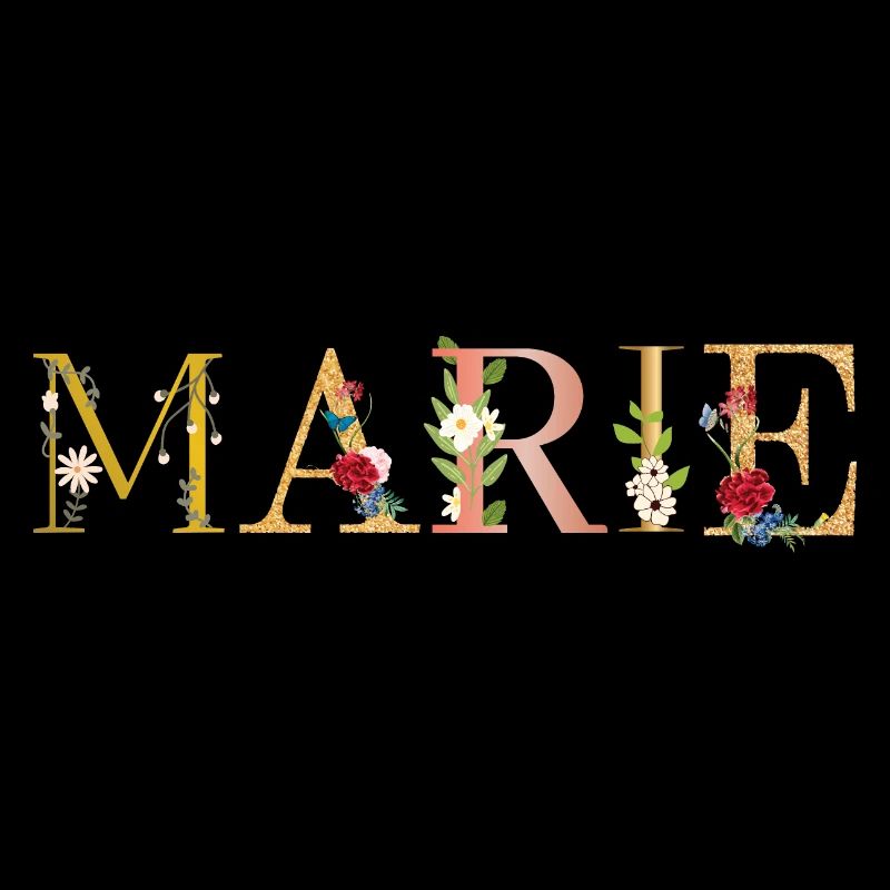 Le prénom de MARIE est décoré de fleurs