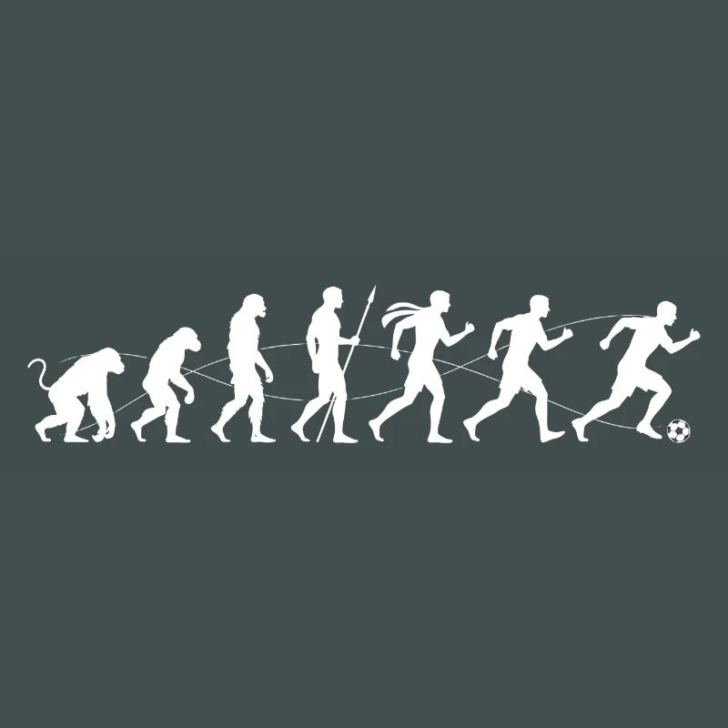 Evolution Running Silhouette to Football