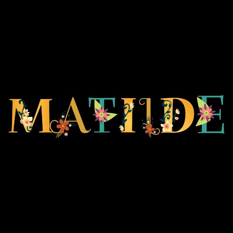 MATILDE Nom Art avec fleurs brodées