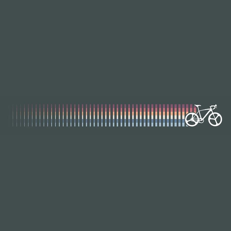 Rainbow Gradient Bicycle Silhouette