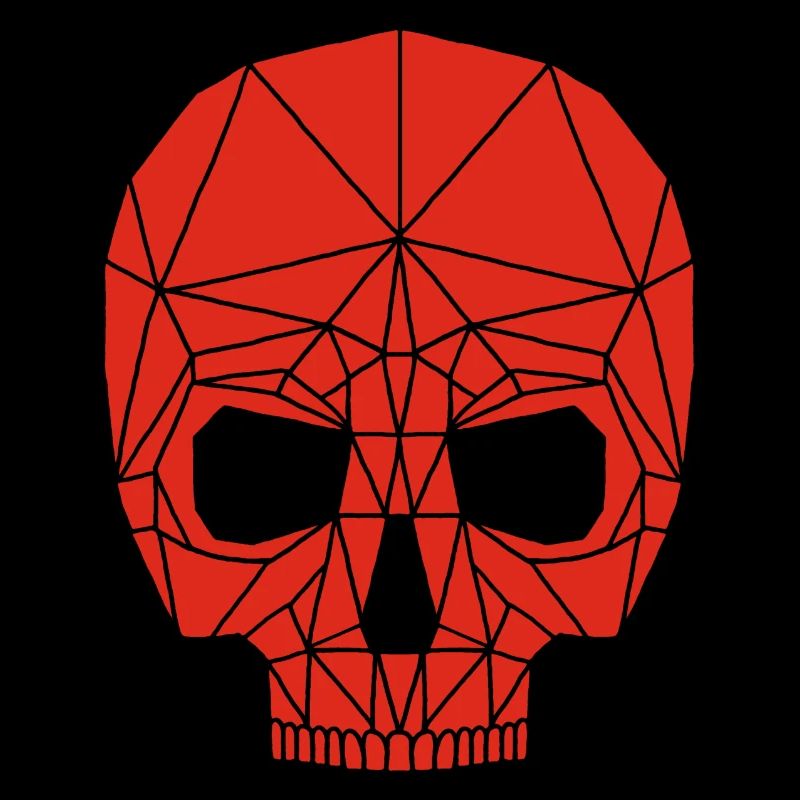 Red robotic skull