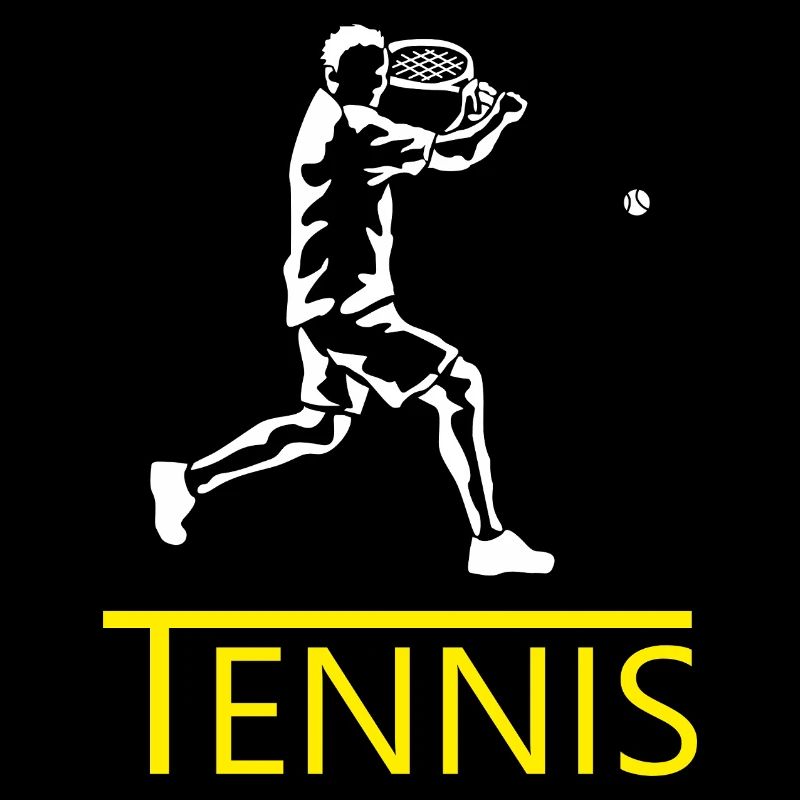Tennis silhouette: player with racket