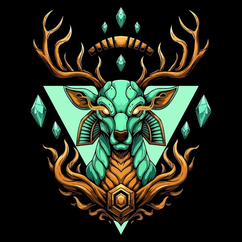 Fairy geometric turquoise deer