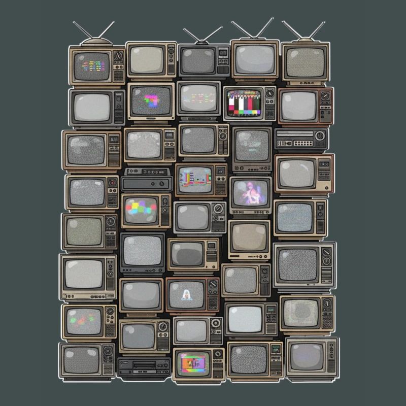 Retro Fernseh-Stack Collage