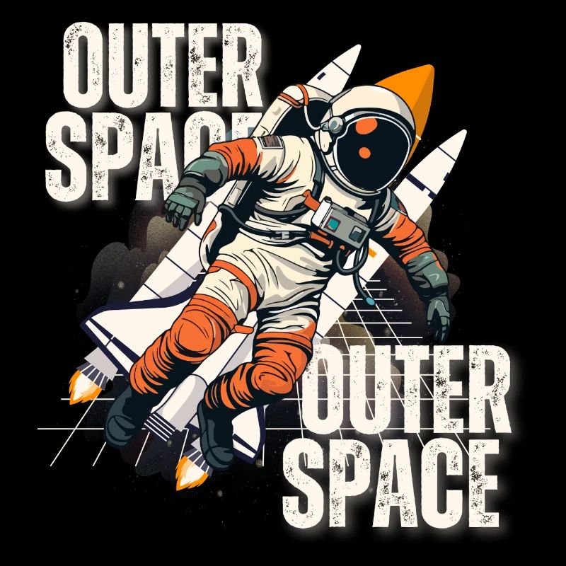 Astronaute en saut de fusée