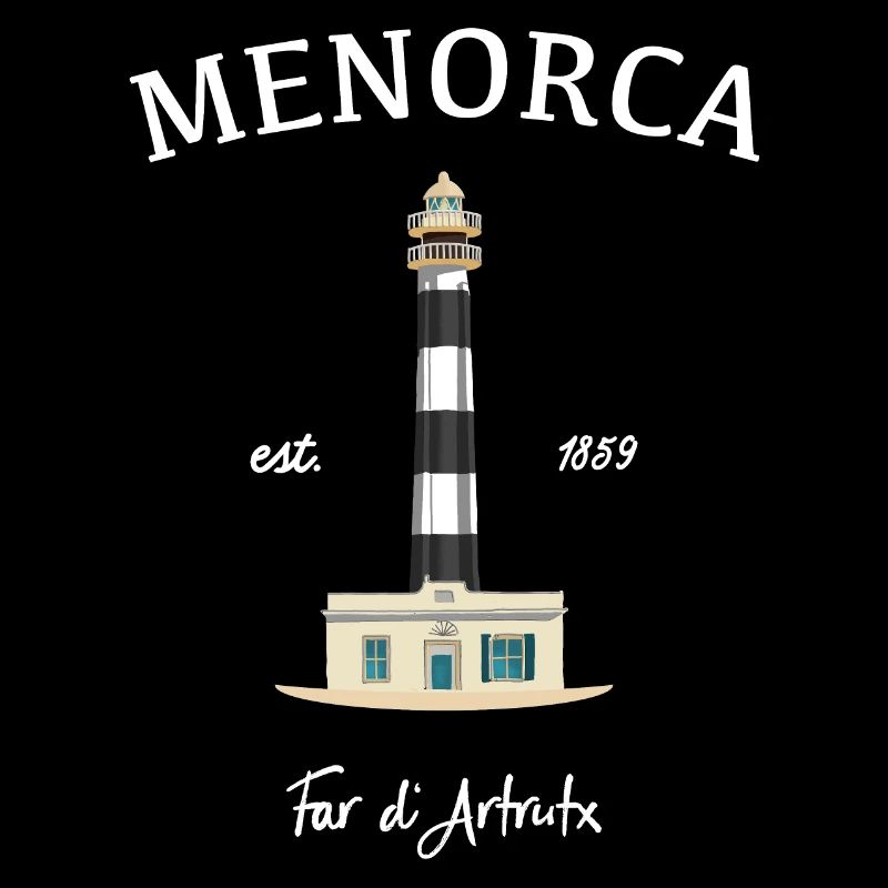 Menorca, Balearic Islands, drawing Leuchtturmd'Artrutx