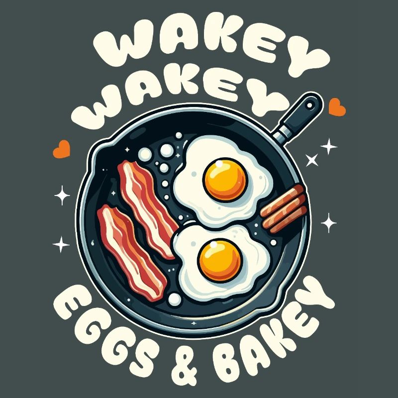 Egg and bacon alarm clock in the pan