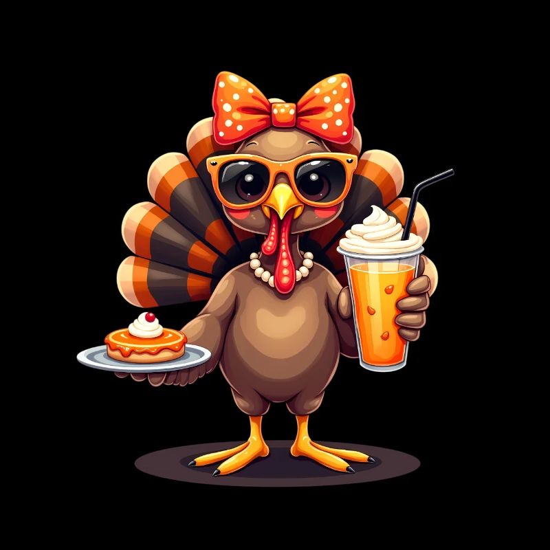 Dinde de Thanksgiving avec lunettes de soleil