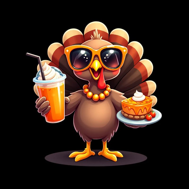 Dinde de Thanksgiving avec lunettes de soleil