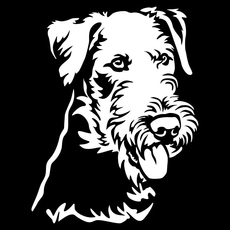 Airedale Terrier Kopf "Black Edition"