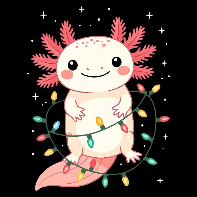 Pull de Noël Axolotl Drôle Mignon