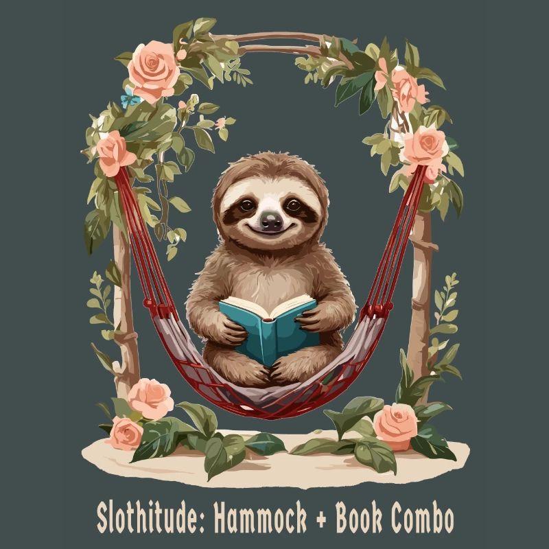 Cute sloth with book