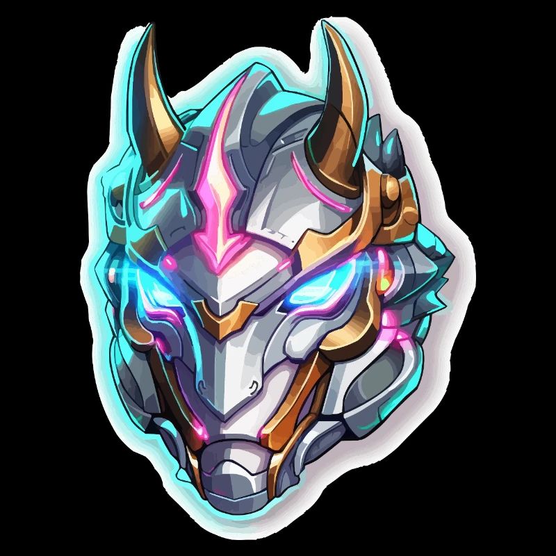 Casque de Dragon Néon