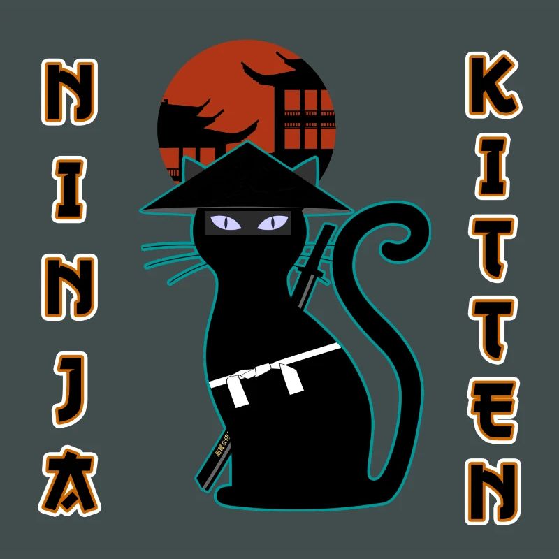 Ninja cat samurai kitten Assassin kitty Meow