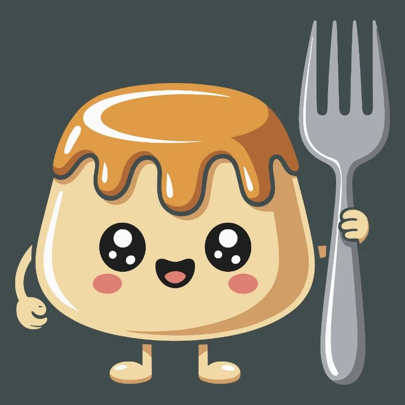 Pudding with fork