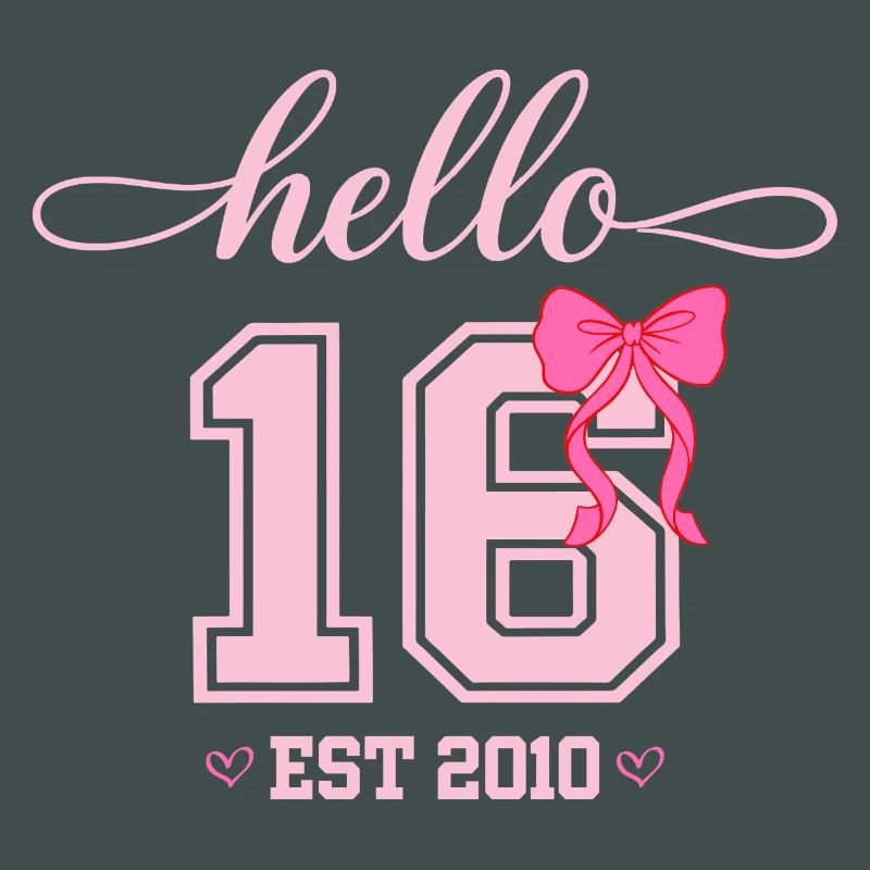 Hello 16 Est 2010 Mädchen Geburtstag Design