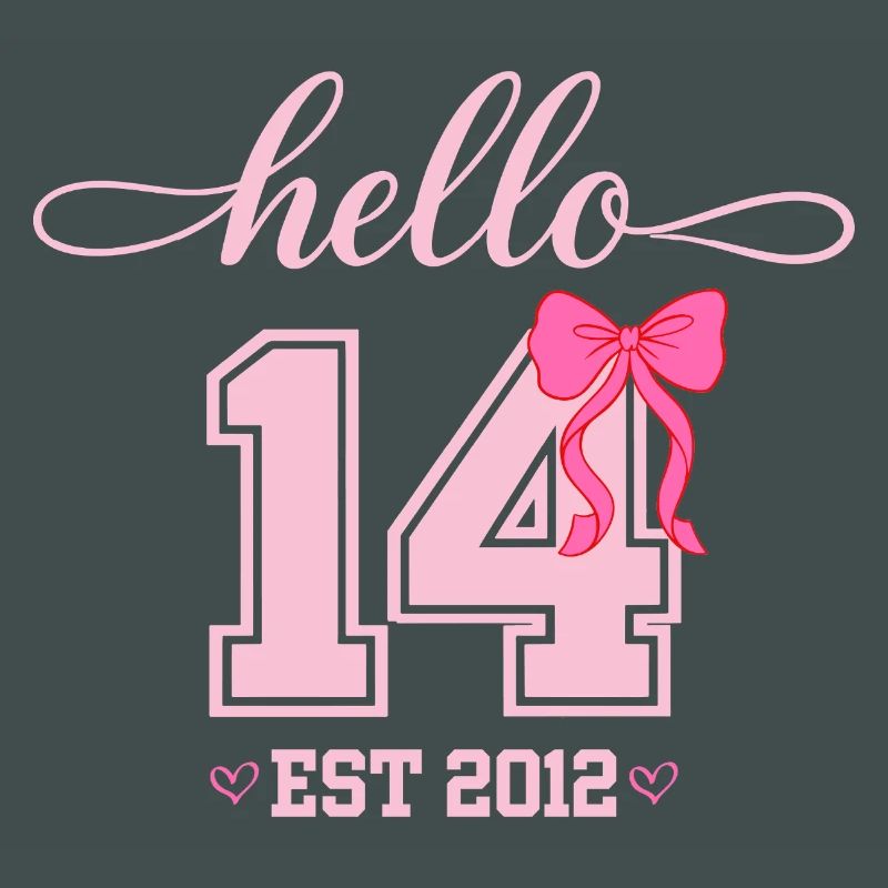 Hello 14 Est 2012 Mädchen Geburtstag Design