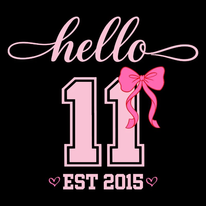 Hello 11 Est 2015 Coquette Schleife Mädchen Geburt