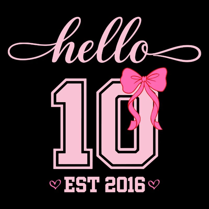 Hello 10 Est 2016 Coquette Schleife Mädchen Geburt