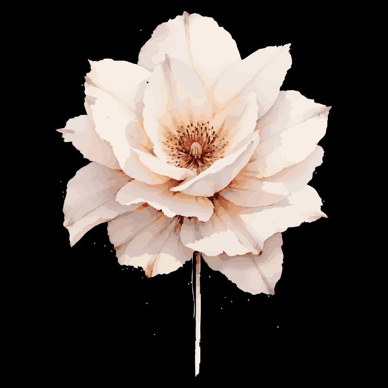 Élégante Fleur Aquarelle - Rose