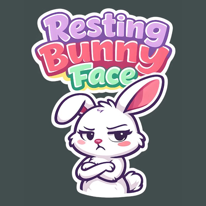 Resting Bunny Face Easter Saying Funny